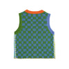 YANYAN KNITS 25 Spring/Summer Embellished Plaid Vest YYK-YYW25-0061-LL Blue-Green